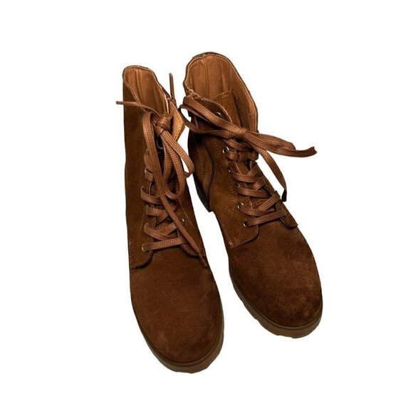 OTBT Arc Water Resistant Lace-Up Bootie Camel Suede size 8 New $169 - Picture 4 of 7